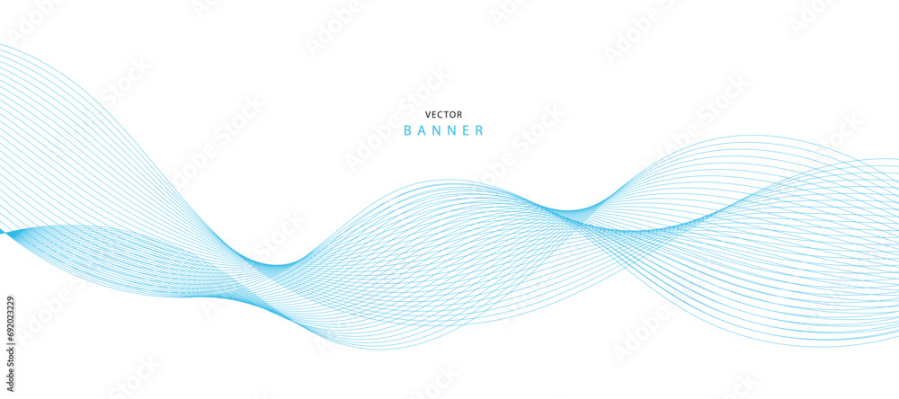 Abstract illustration of vector banner. Modern vector banner template with blue wavy lines
Abstract illustration of vector banner. Modern vector banner template with blue wavy lines