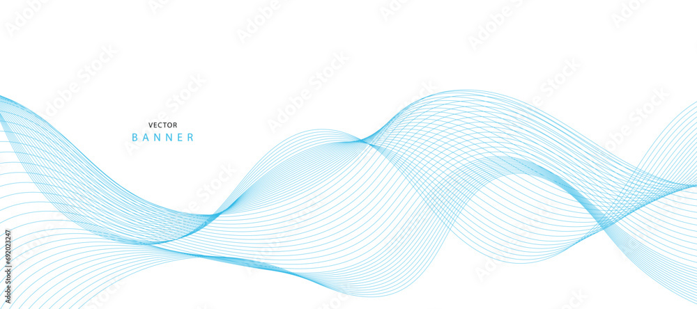 Abstract illustration of vector banner. Modern vector banner template with blue wavy lines
Abstract illustration of vector banner. Modern vector banner template with blue wavy lines