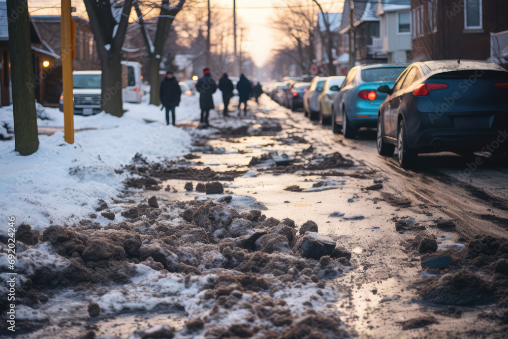 Melted Snow Turning Streets Into Messy, Wet Pathways