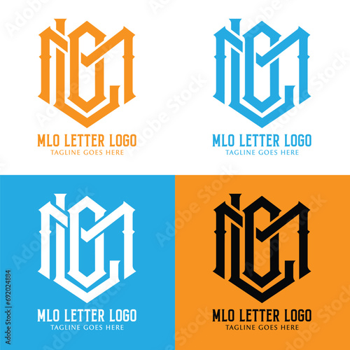 Flat design mlo logo collection photo