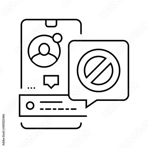 block report cyberbullying line icon vector. block report cyberbullying sign. isolated contour symbol black illustration