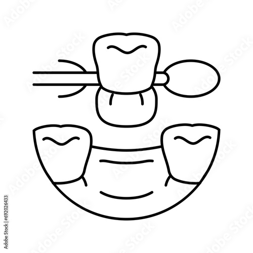 dentures dental line icon vector. dentures dental sign. isolated contour symbol black illustration