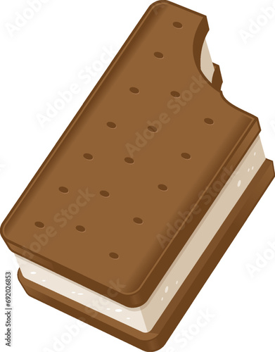 Ice cream sandwich isolated on white vector illustration