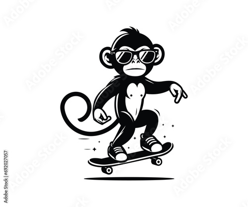 Skating Monkey Vector