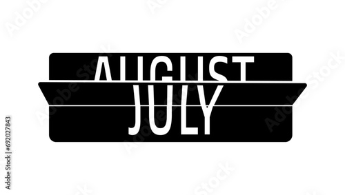 Flip Clock Showing month change July to August