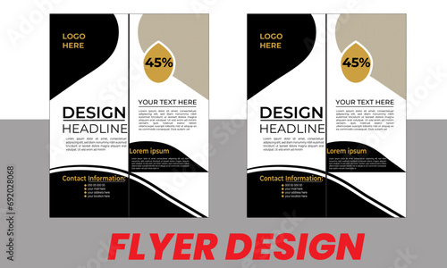modern orange and black design template for poster flyer brochure cover. Graphic design layout with triangle graphic elements and space for photo background 
