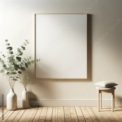 Wallpaper Mural Modern home mockup interior background, 3d render Generative AI Torontodigital.ca