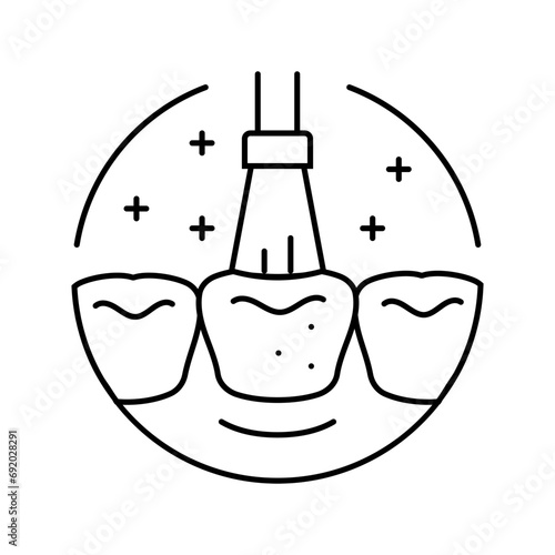 fluoride treatment dental procedure line icon vector. fluoride treatment dental procedure sign. isolated contour symbol black illustration