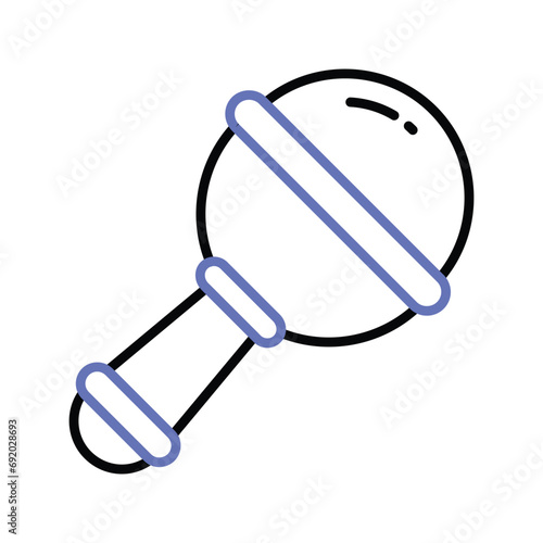 Grab this hand icon of baby rattle icon, crib toy vector, isolated on white background