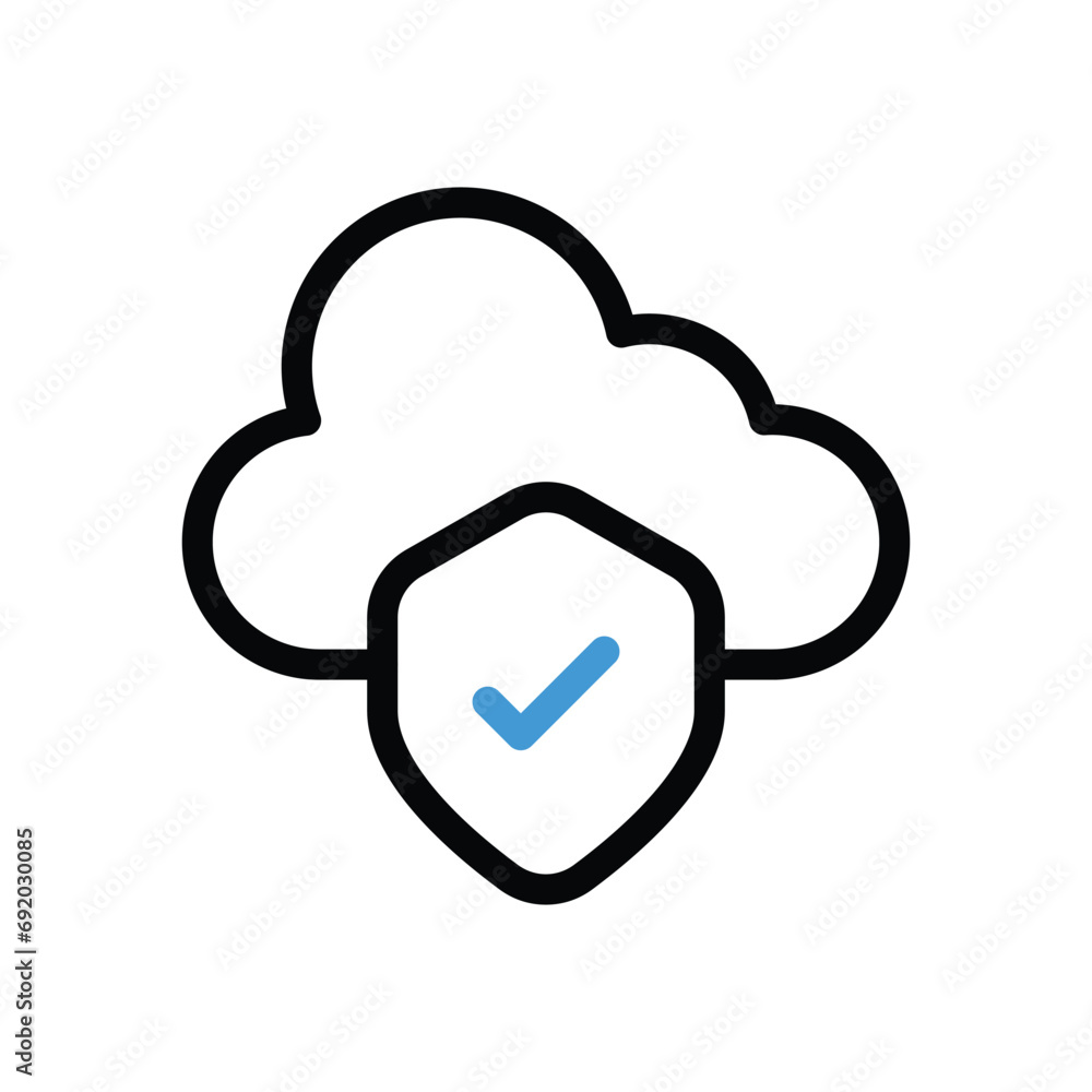 Cloud Protection icon vector stock illustration Cloud Protection icon vector stock illustration