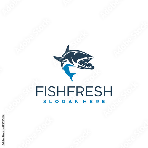 Attractive Barracuda Fish Vector Logo Design