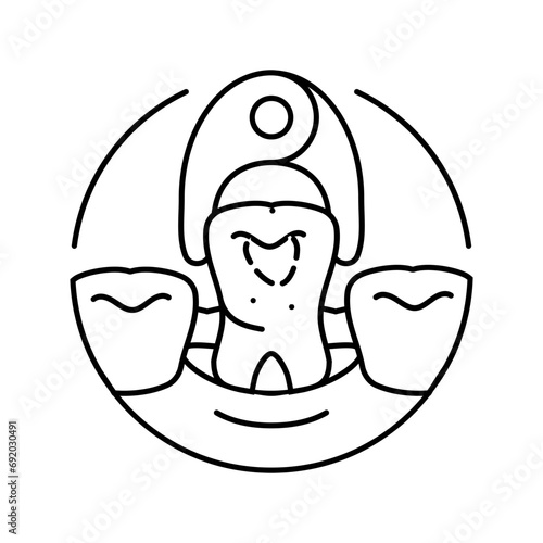 tooth extraction dental line icon vector. tooth extraction dental sign. isolated contour symbol black illustration