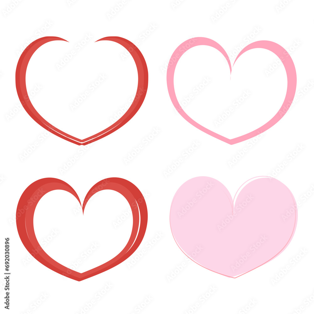 Heart shape isolated on white background vector illustration.