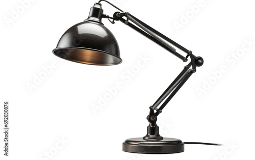 Digital New Black Modern Desk Lamp on White or PNG Transparent Background.