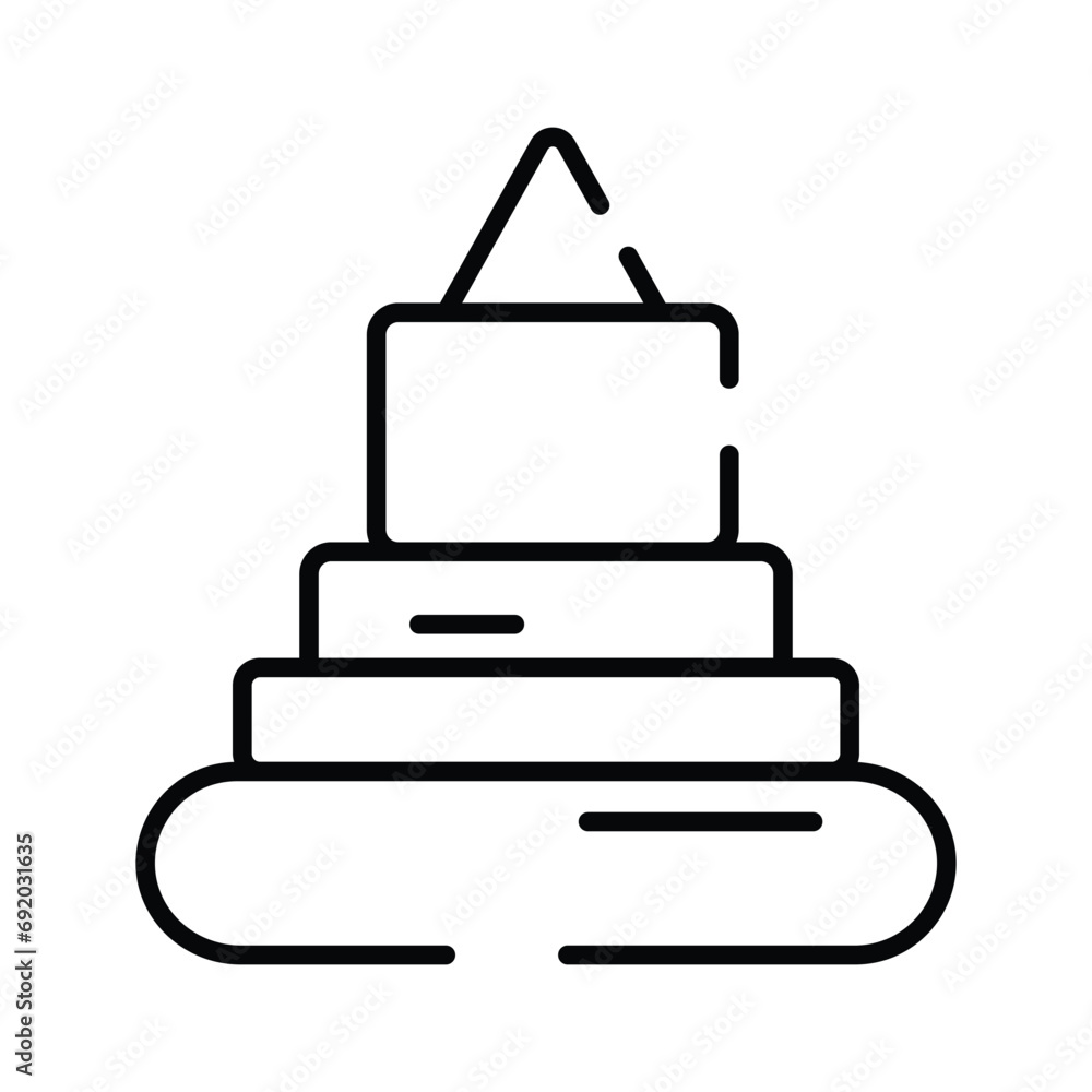 Pyramid stacking rings toy icon isolated on white background, editable vector of stacking rings Pyramid stacking rings toy icon isolated on white background, editable vector of stacking rings