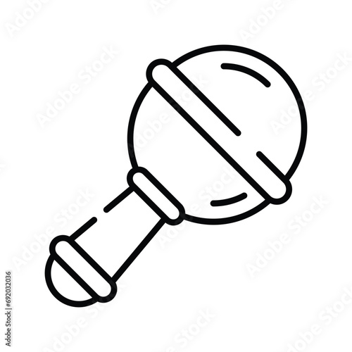 Grab this hand icon of baby rattle icon, crib toy vector, isolated on white background