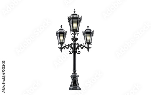 Gorgeous Pretty Park Streetlamp on White or PNG Transparent Background.