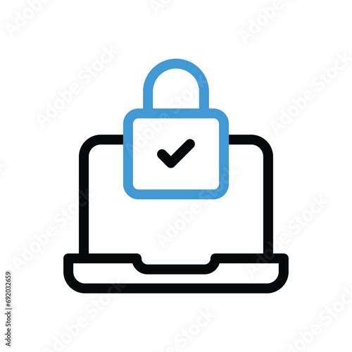 Computer Locked icon vector stock illustration