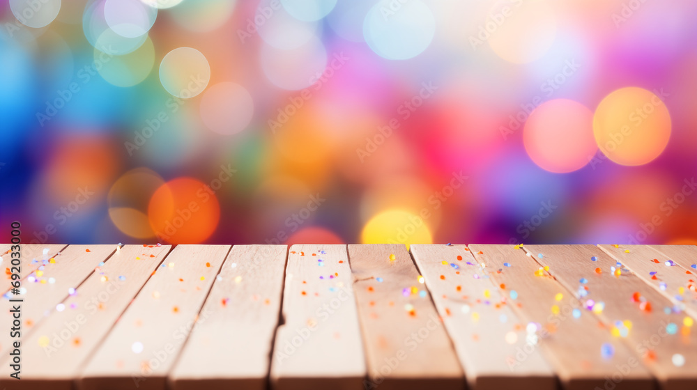 New Year's Elegance: White Wood Background with Vibrant Colors Bokeh New Year's Elegance: White Wood Background with Vibrant Colors Bokeh