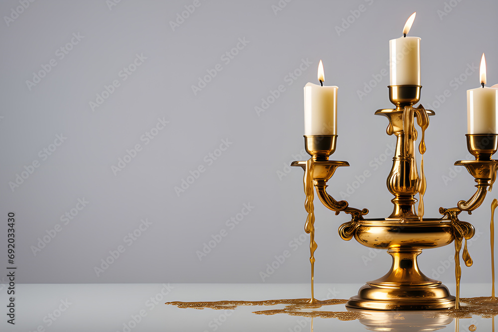 burning white candles with dripping wax on a light background. concept of esotericism, fortune telling. photo Playground AI platform. burning white candles with dripping wax on a light background. concept of esotericism, fortune telling. photo Playground AI platform.
