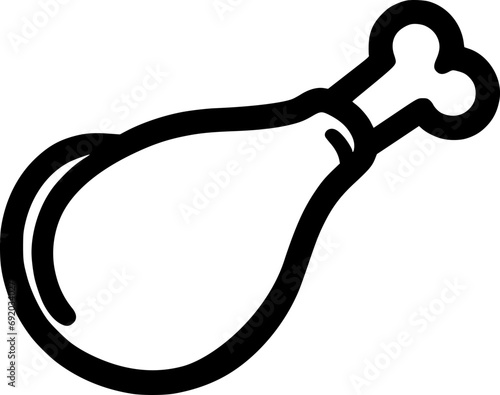Fried Turkey Leg vector icon. filled flat sign for mobile concept and sign, symbol, vector, art