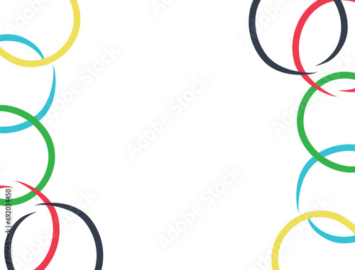 Abstract colored lines on a white background.