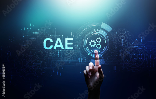 CAE Software system Computer-aided engineering  application design and modeling concept. photo