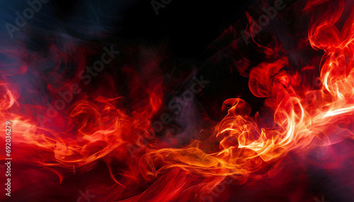 Red and Black Smoke and Flames Background