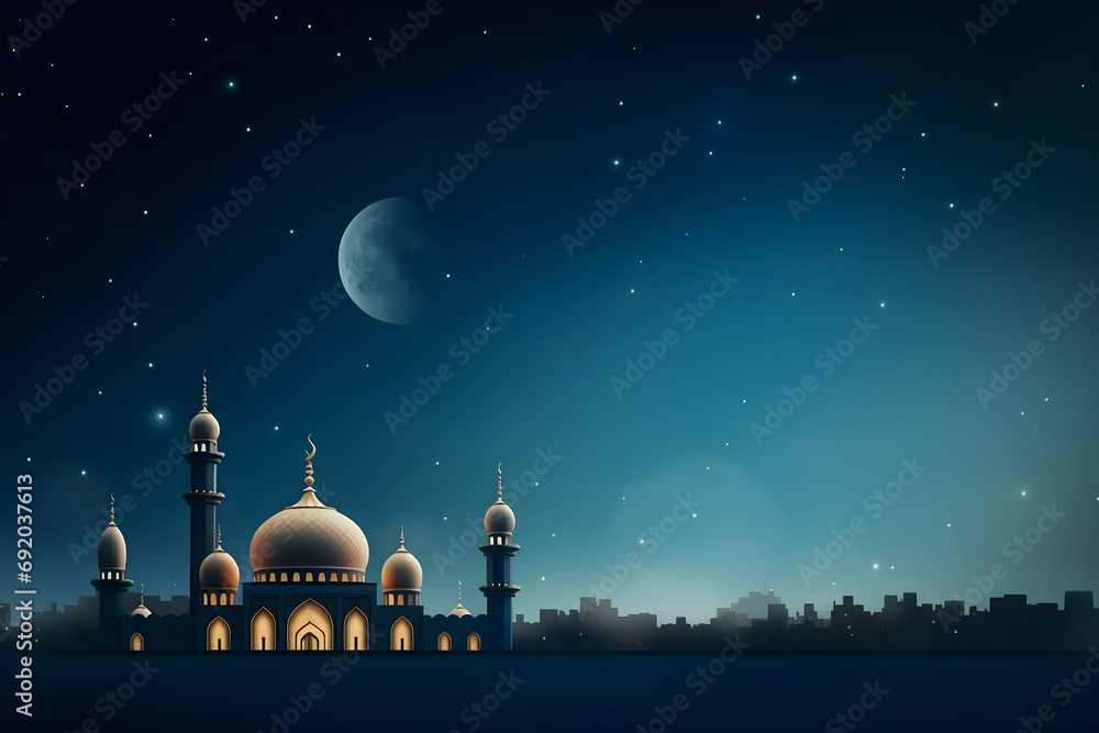 ramadan Kareem, Ramadan crescent moon, Eid Mubarak Islamic festival social media banner and Eid Mubarak Post Template, islam