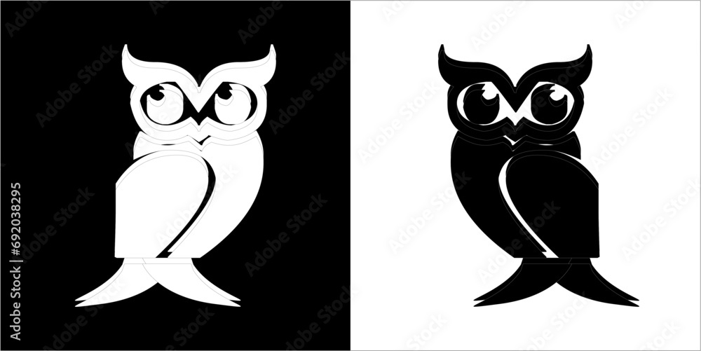 Fototapeta premium Illustration vector graphics of owl icon