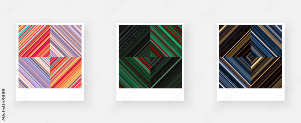 Variants of paper card with square checkered striped geometric patterns. Variants of paper card with square checkered striped geometric patterns.
