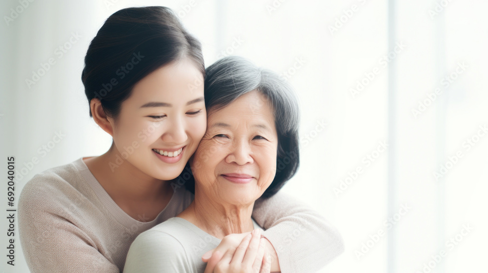 Happy senior woman enjoying in daughter's affection on Mother's day. Happy senior woman enjoying in daughter's affection on Mother's day.