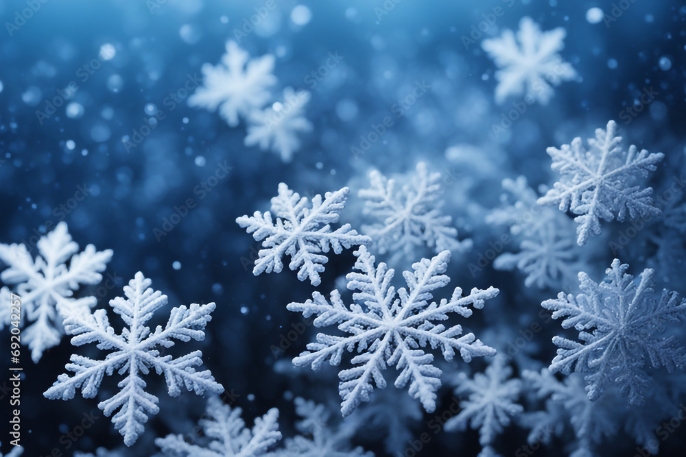 Snowflakes photograph closeup