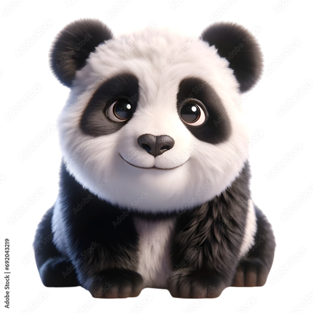 Obraz premium Cute panda toy isolated.