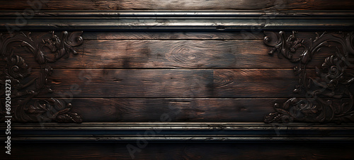 Vintage Beauty Antique Wooden Background with Aged, Rustic Texture and Artistic Detail, Generative Ai photo