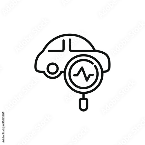 Car diagnostic line icon isolated on white background