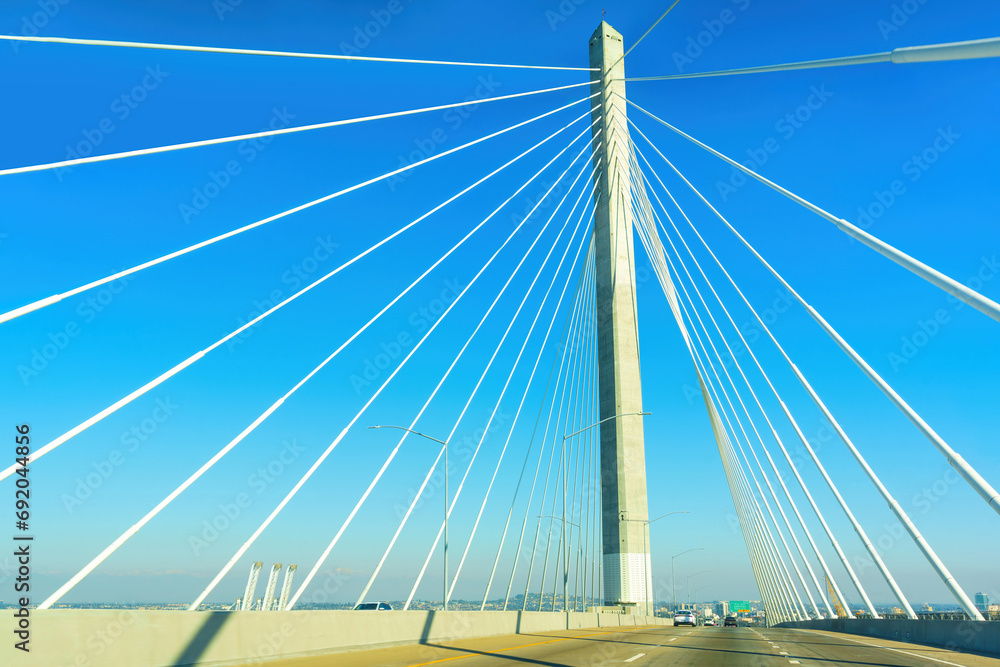 Cable-Stayed Bridge in Long Beach, California