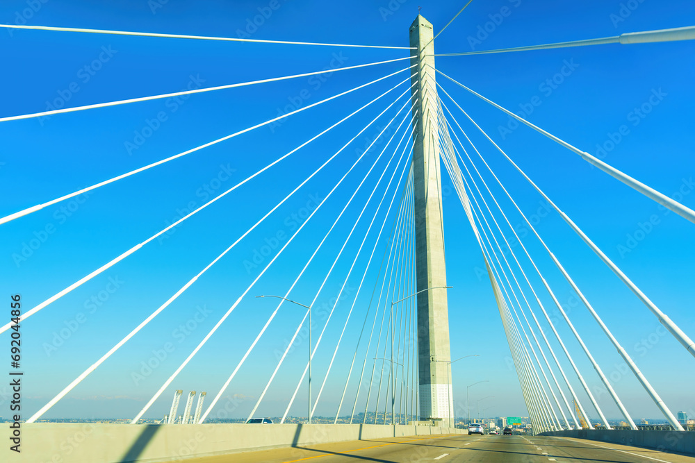 Cable-Stayed Bridge in Long Beach, California Cable-Stayed Bridge in Long Beach, California