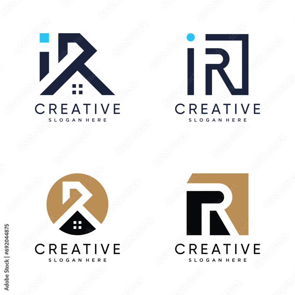 Fototapeta premium Letter R logo vector design with modern and simple style
