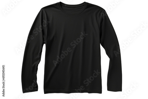 Black long sleeve t-shirt blank isolated on transparent background photo