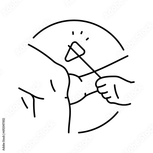 reflex testing neurologist line icon vector. reflex testing neurologist sign. isolated contour symbol black illustration