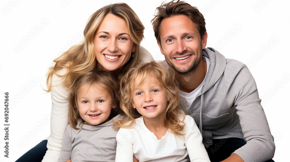 portrait of a happy family with their children portrait of a happy family with their children