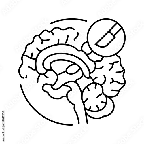 neurosurgery health line icon vector. neurosurgery health sign. isolated contour symbol black illustration