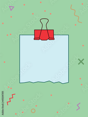 Note template with place for your text. Vector illustration in a memphis style