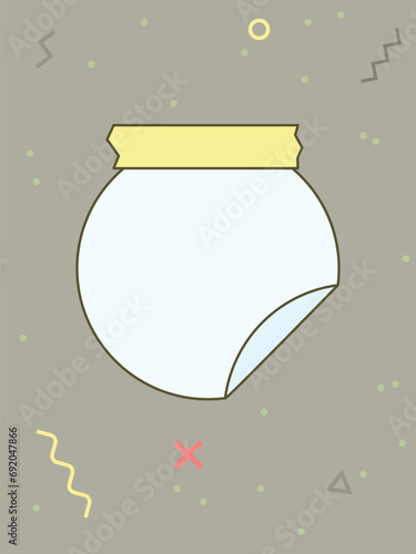 Note template with place for your text. Vector illustration in a memphis style