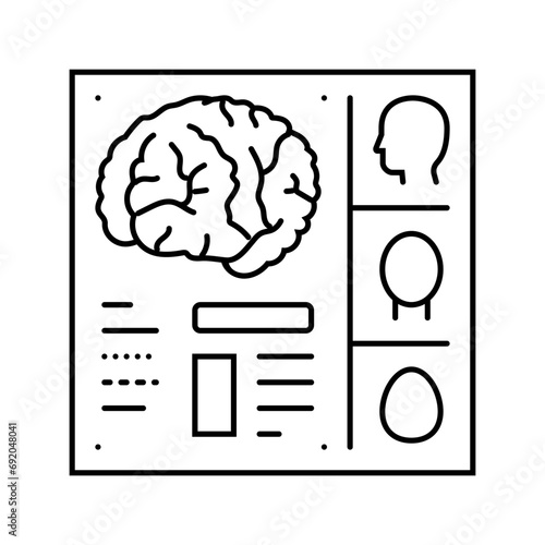 brain examination neurologist line icon vector. brain examination neurologist sign. isolated contour symbol black illustration