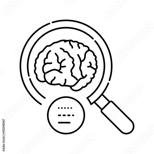 brain research neurologist line icon vector. brain research neurologist sign. isolated contour symbol black illustration