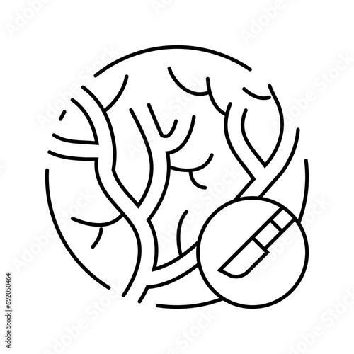 cardiovascular surgery line icon vector. cardiovascular surgery sign. isolated contour symbol black illustration
