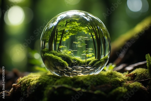 Eco-Friendly Earth Day Visual - Magical Forest Reflection