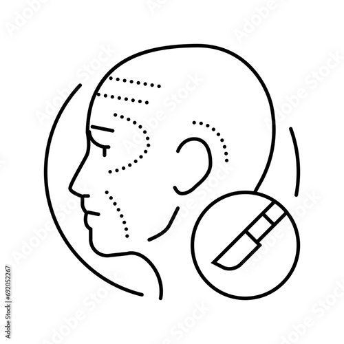 plastic surgery line icon vector. plastic surgery sign. isolated contour symbol black illustration